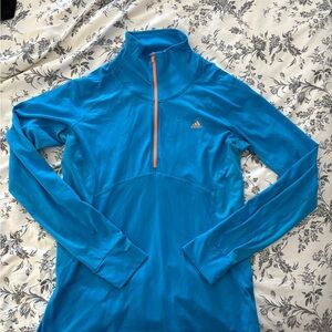 Adidas Blue+Orange Athletic Quarter-Zip